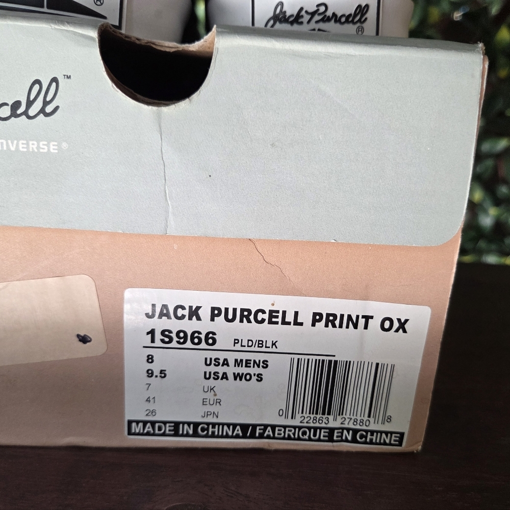 NWT Converse Jack Purcell Print Ox Black Plaid US Women's Sz 9.5 Men's 8 EU 41 - Picture 16 of 16
